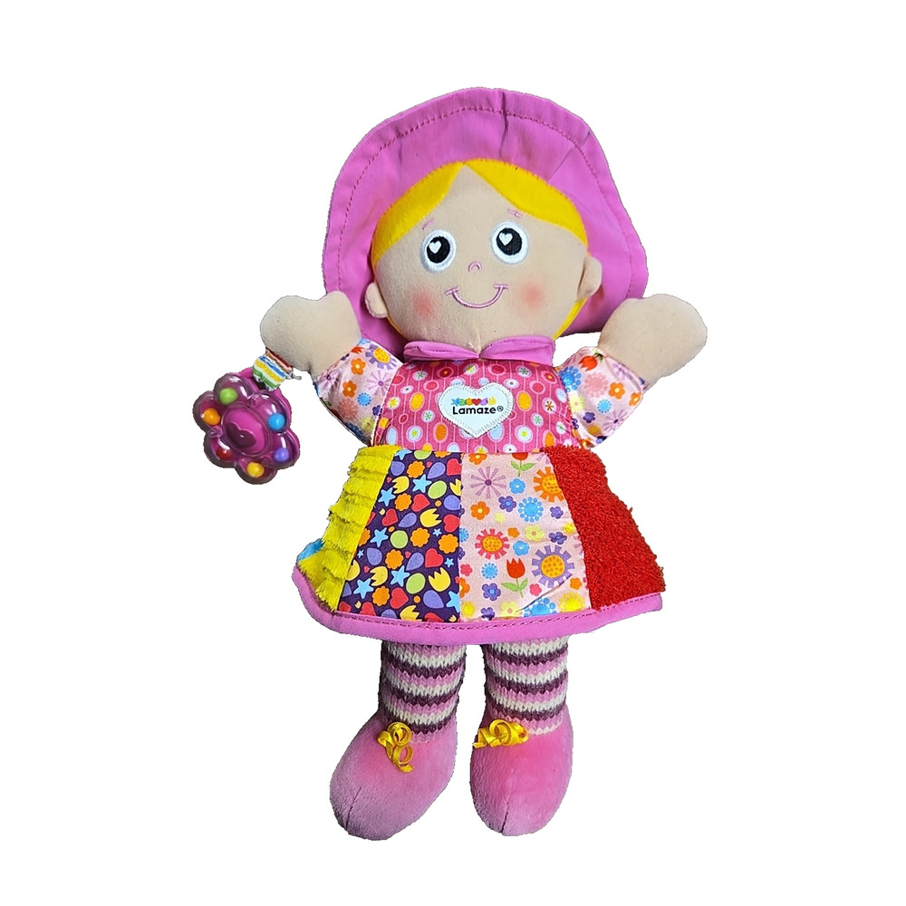 Tomy 2020 Lamaze Soft Baby Doll Pink Hanging Baby Sensory Toy Rattle 11 Inch